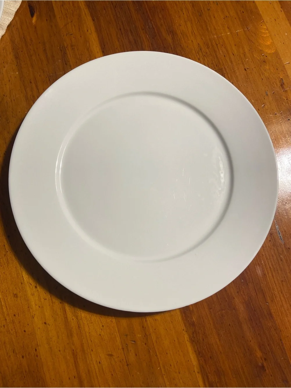 2 Food Network White Ceramic Dinner Plates -Simple Round Design, minor scratches